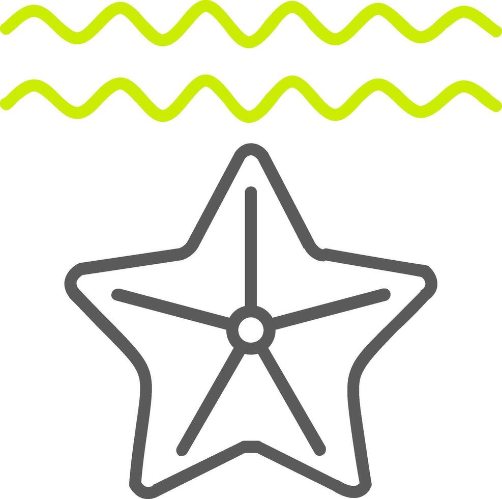 icona a due colori della linea delle stelle marine vettore