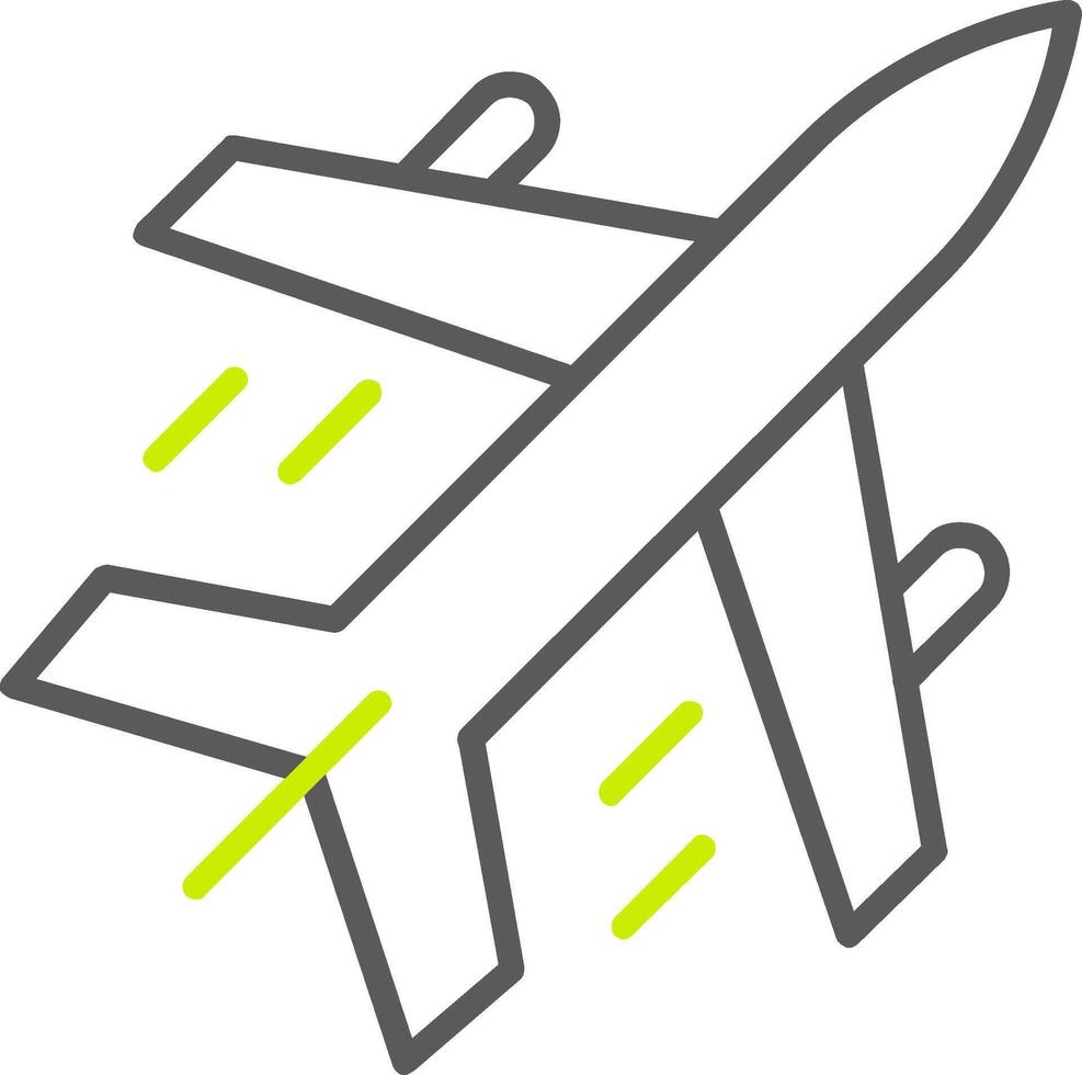 icona a due colori della linea dell'aereo vettore