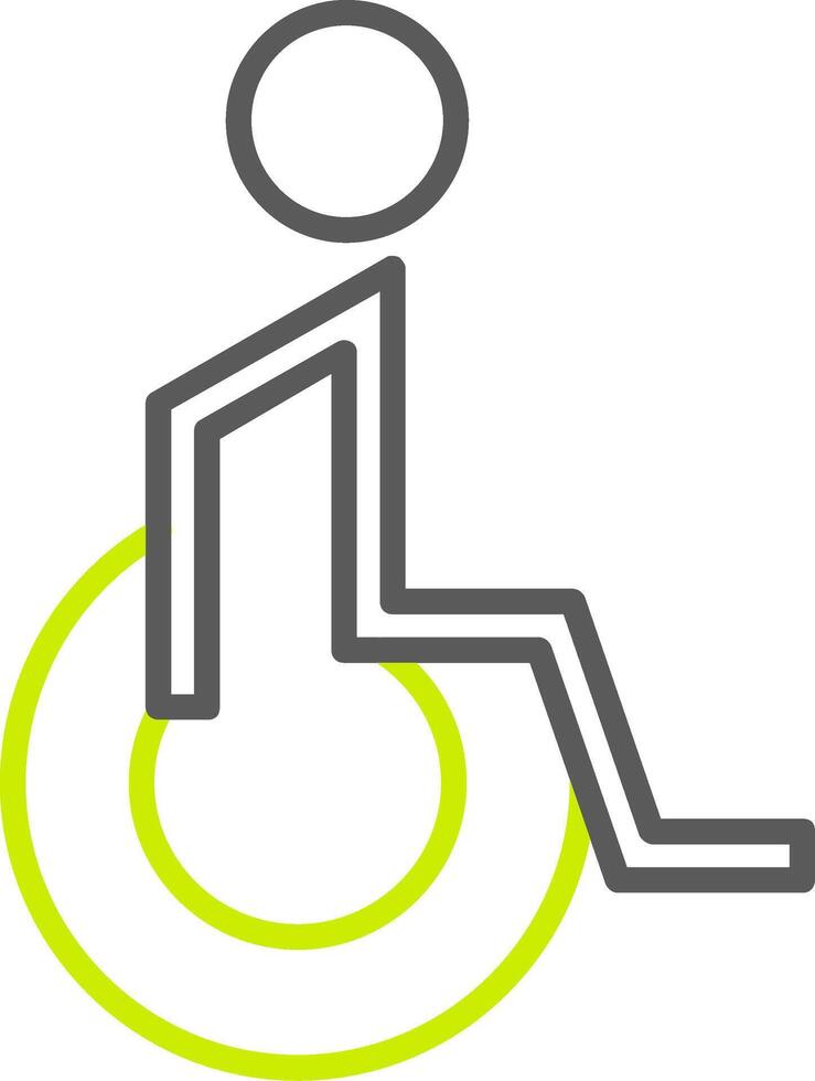 handicappato paziente linea Due colore icona vettore