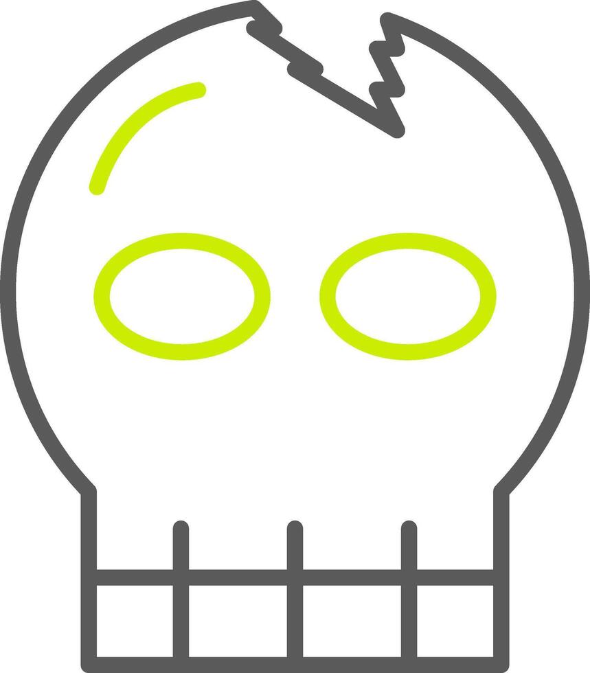 icona a due colori della linea del cranio vettore
