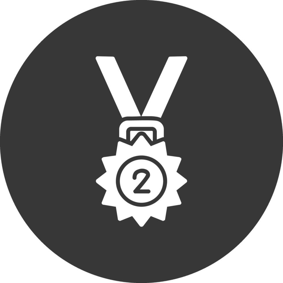 icona del glifo della medaglia invertita vettore