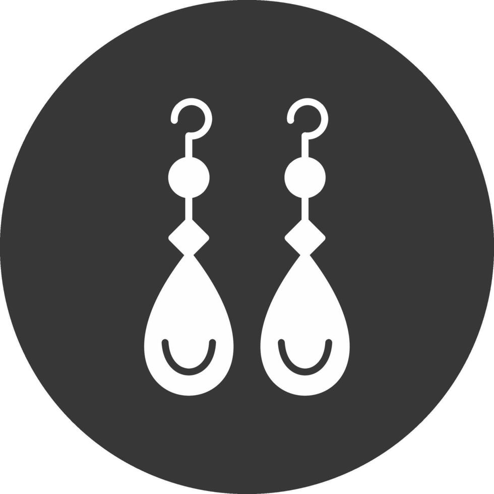 icona glifo invertito di orecchini vettore