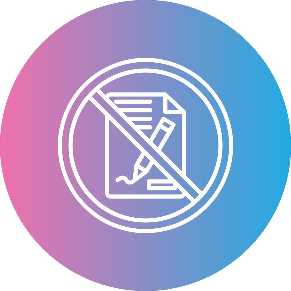 Proibito cartello linea pendenza cerchio icona vettore