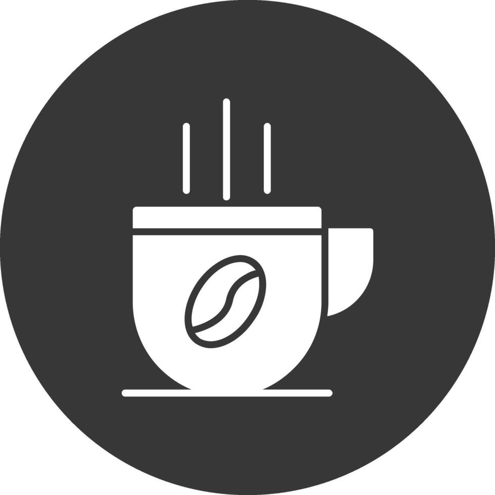 icona del glifo della tazza di caffè invertito vettore