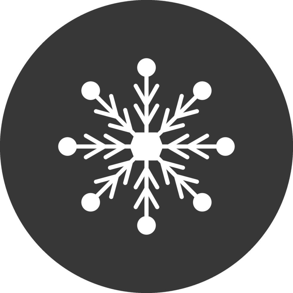 fiocco di neve glifo rovesciato icona vettore