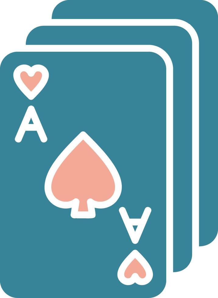 carta gioco glifo Due colore icona vettore