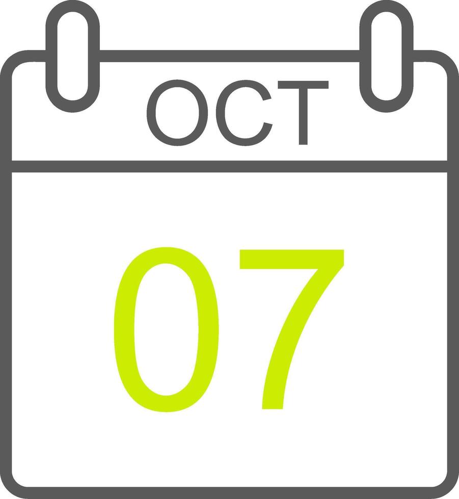 ottobre linea Due colore icona vettore