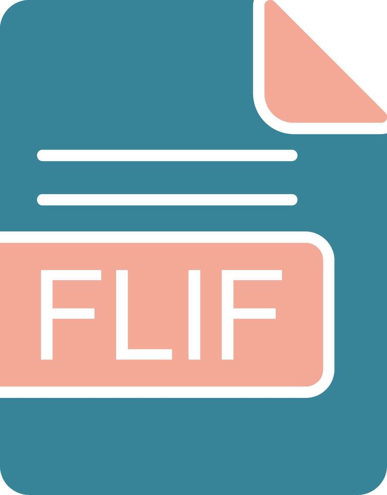 flif file formato glifo Due colore icona vettore