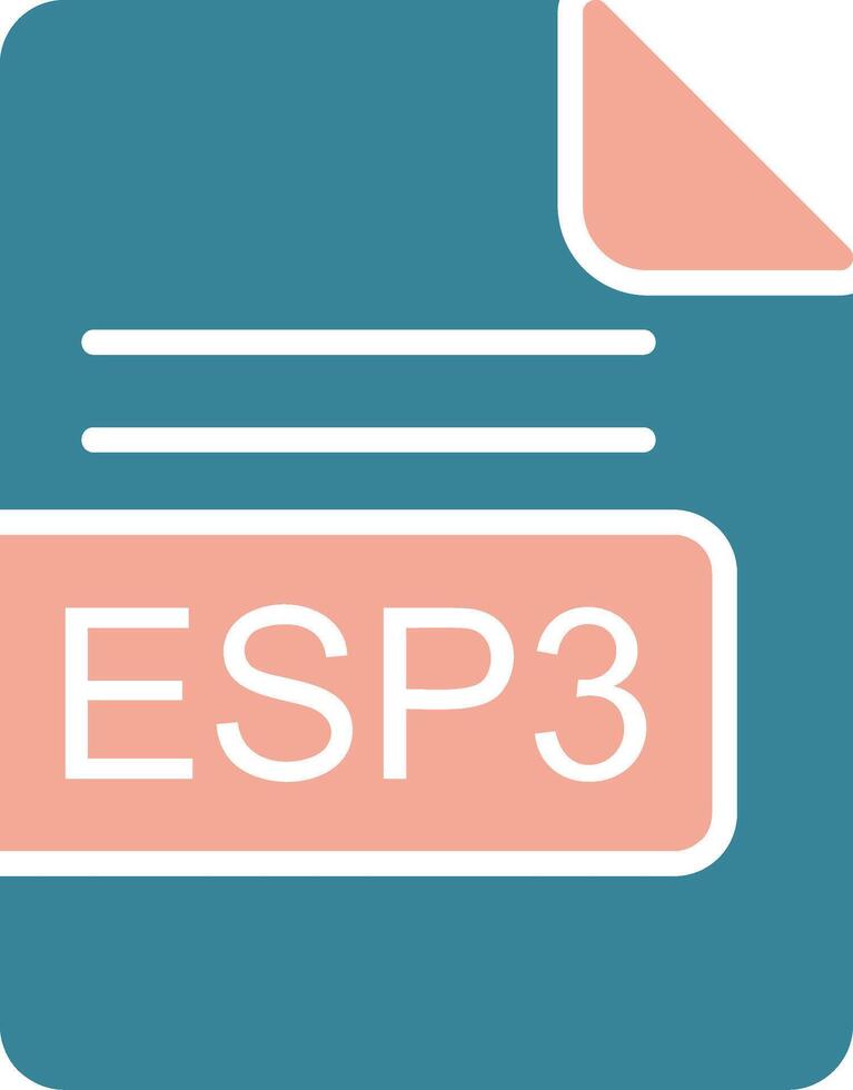 esp3 file formato glifo Due colore icona vettore