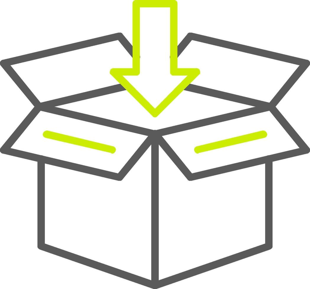 Aperto scatola linea Due colore icona vettore