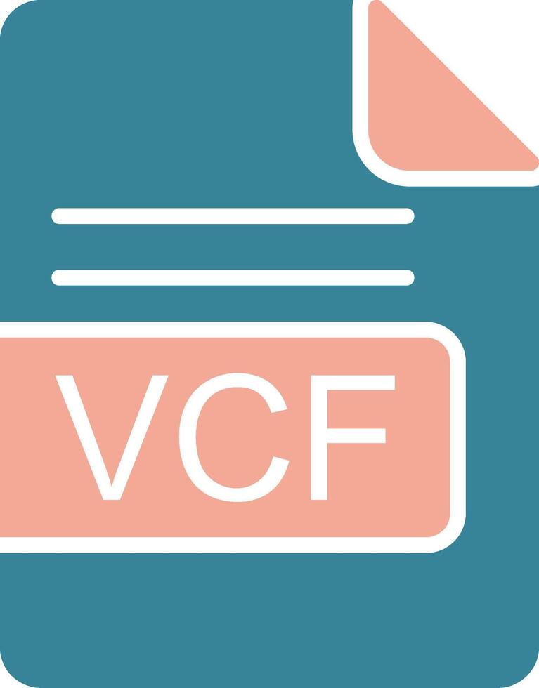 vcf file formato glifo Due colore icona vettore