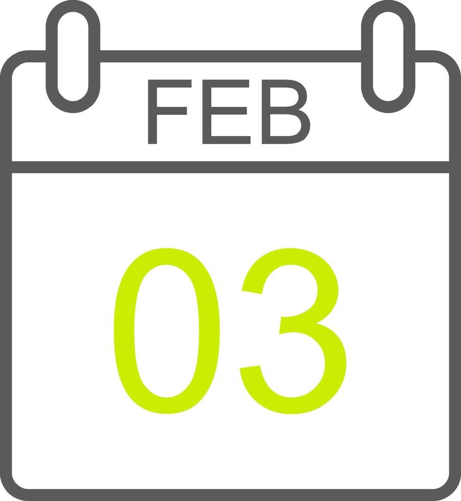 febbraio linea Due colore icona vettore