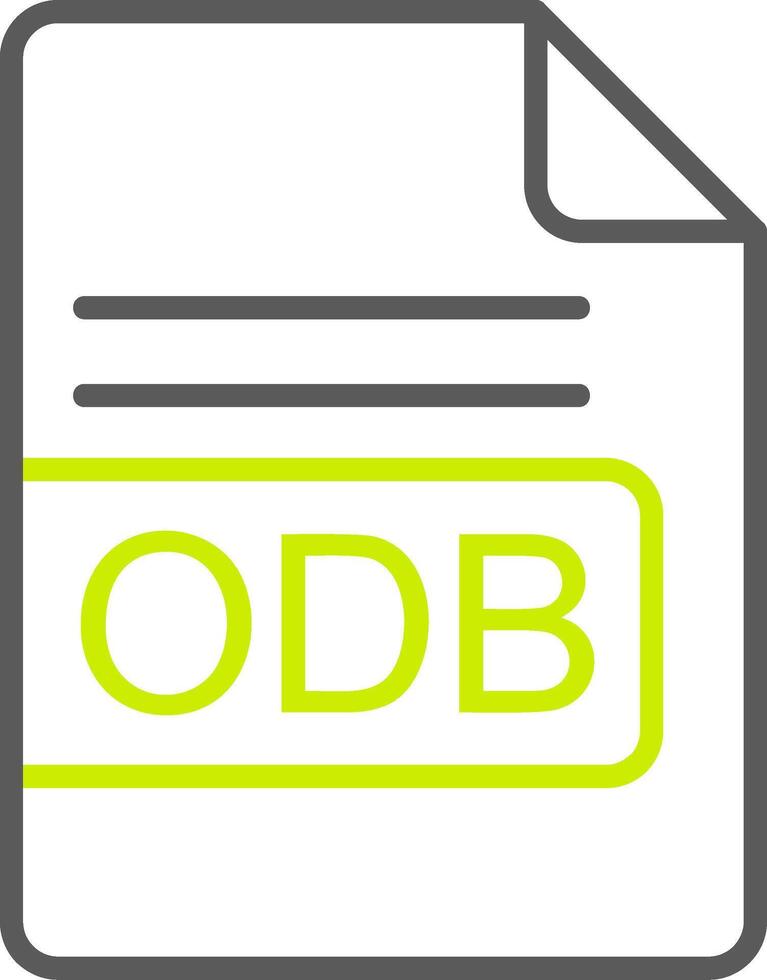 odb file formato linea Due colore icona vettore