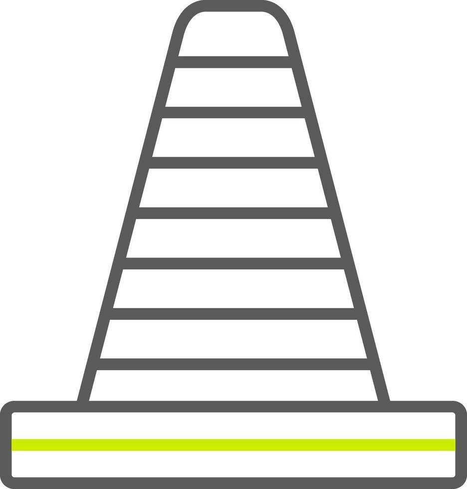 icona a due colori della linea del cono stradale vettore