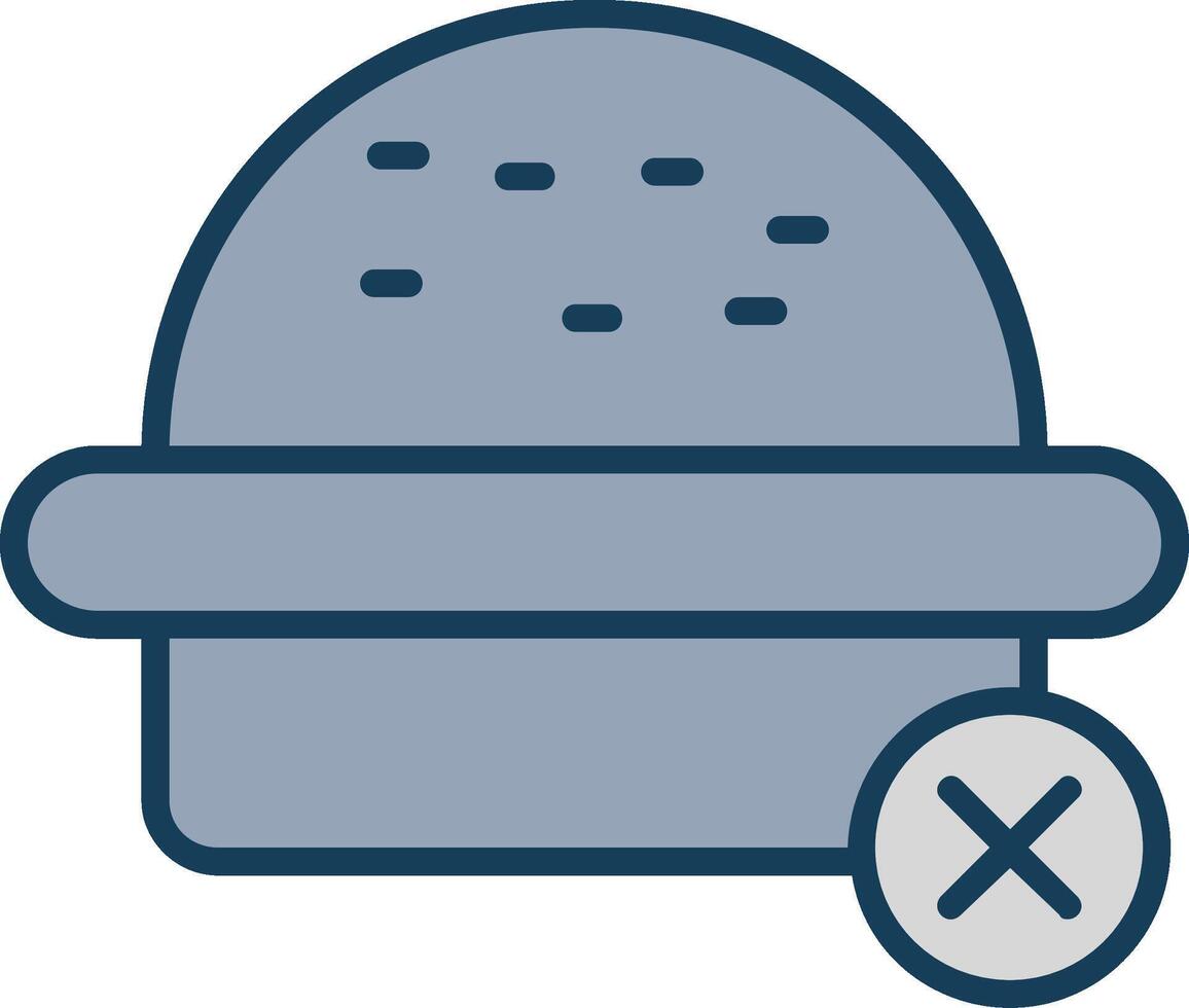 no hamburger linea pieno grigio icona vettore