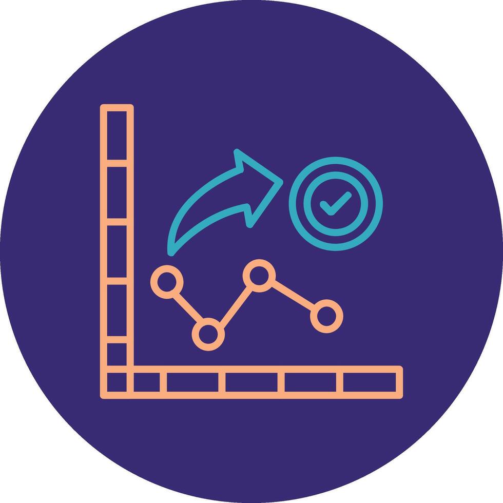 grafico linea Due colore cerchio icona vettore