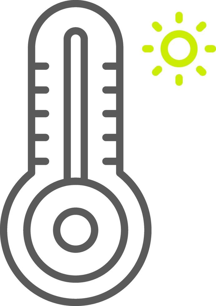 icona a due colori della linea del termometro vettore