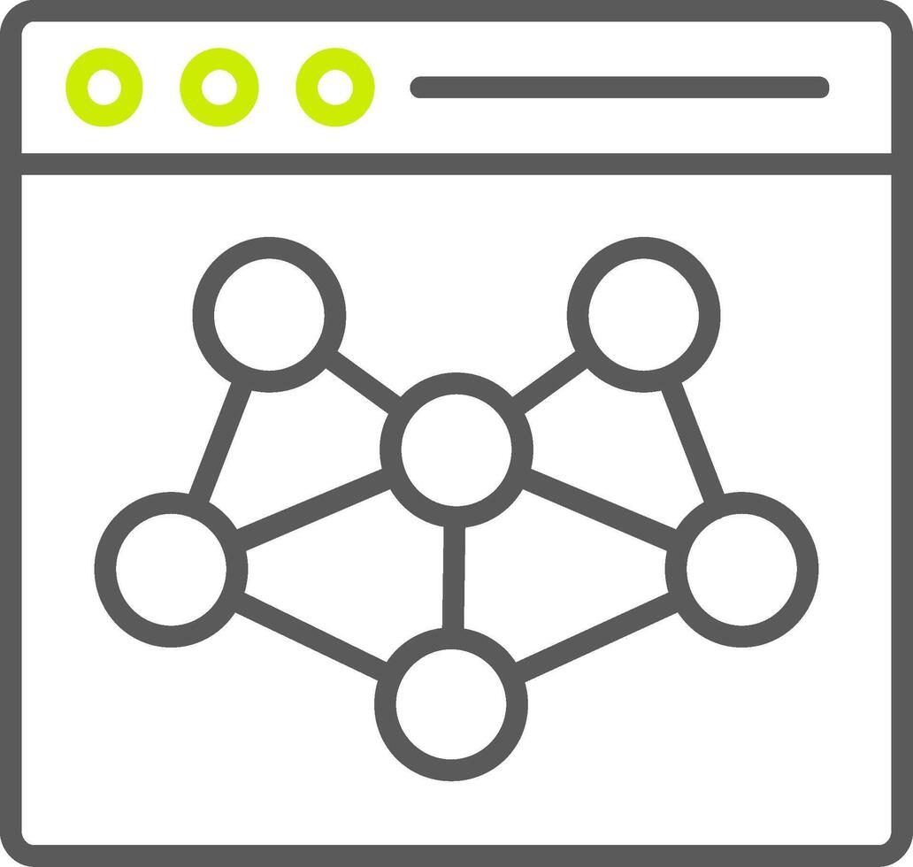icona a due colori della linea di rete vettore