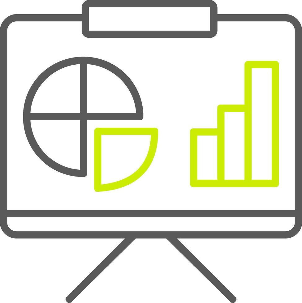 presentazione tavola linea Due colore icona vettore