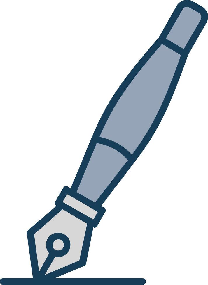 inchiostro penna linea pieno grigio icona vettore