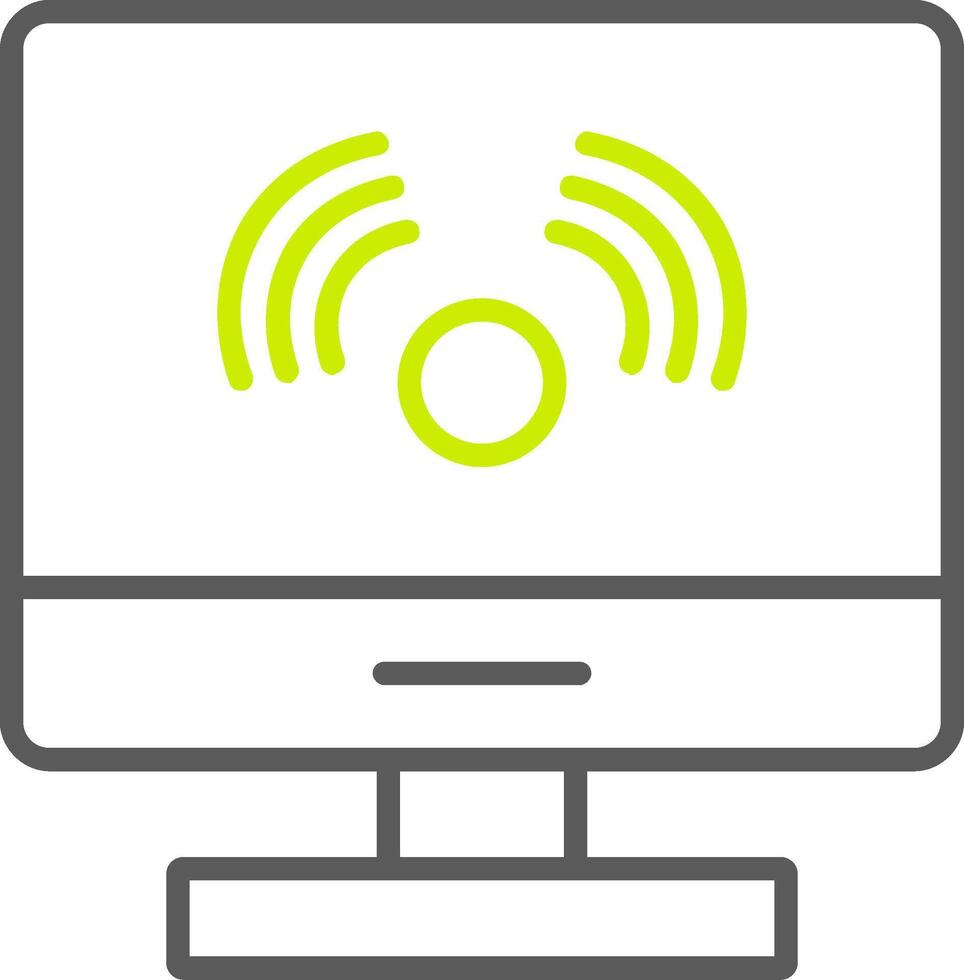 icona a due colori della linea del computer vettore