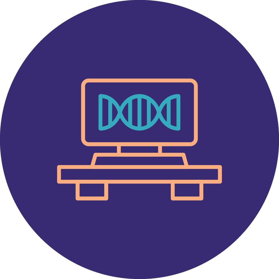 dna filo linea Due colore cerchio icona vettore