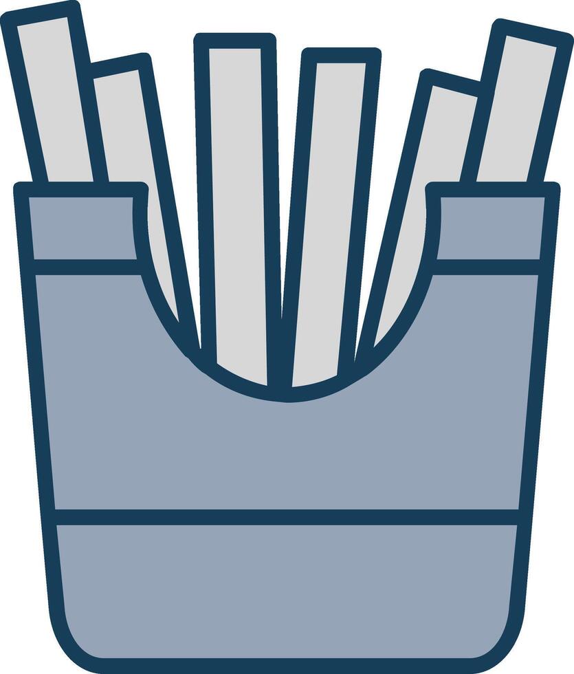 francese patatine fritte linea pieno grigio icona vettore
