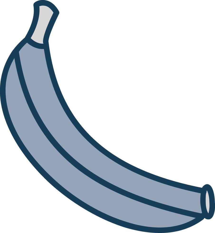 Banana linea pieno grigio icona vettore