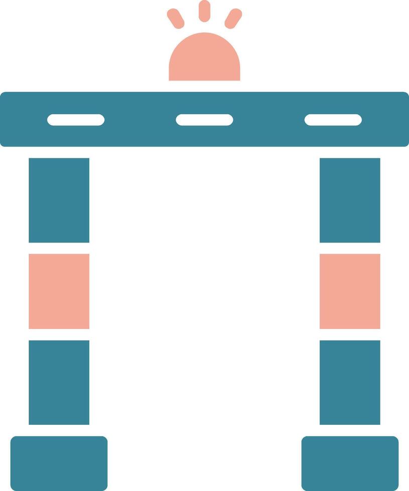 icona a due colori del glifo del metal detector vettore