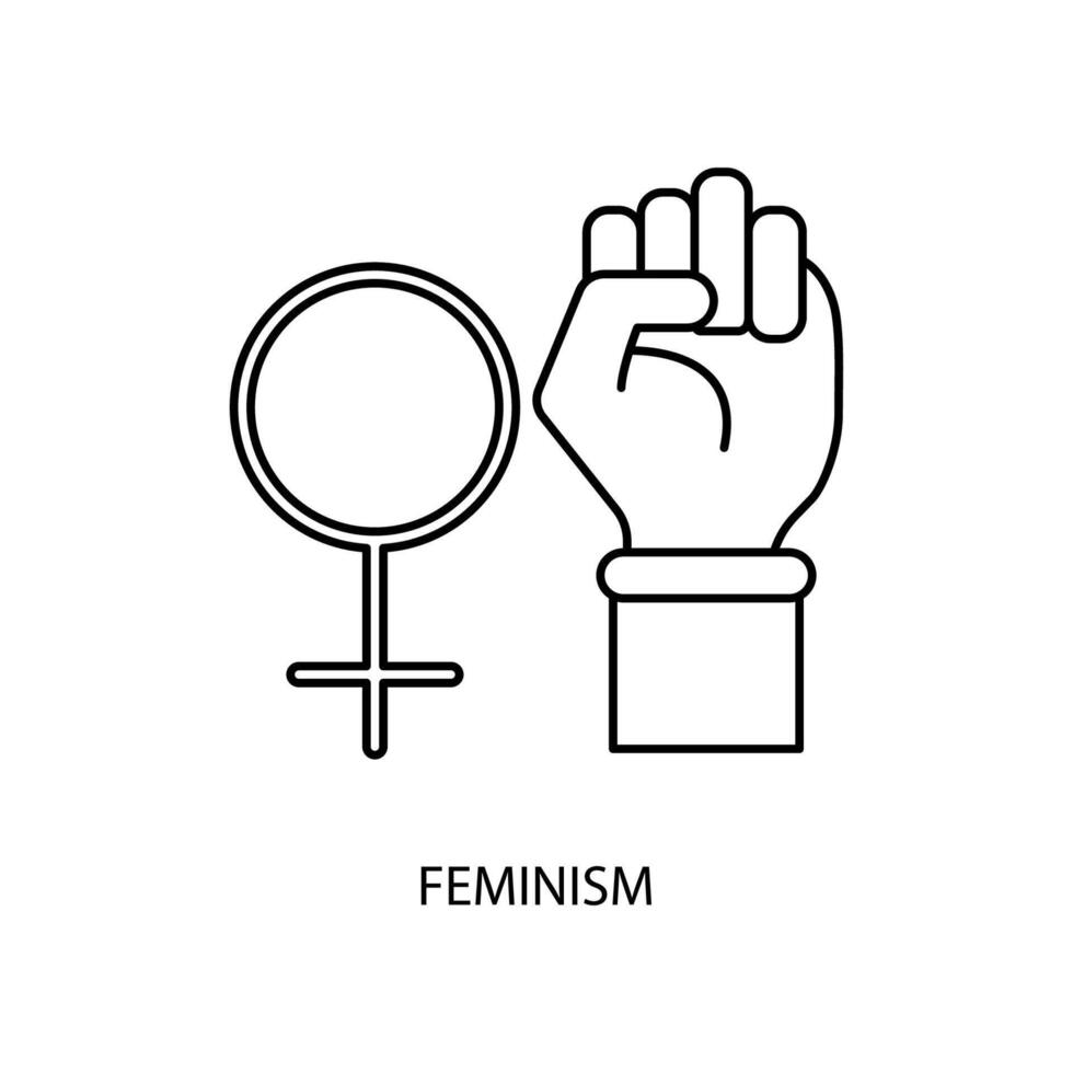 femminismo concetto linea icona. semplice elemento illustrazione. femminismo concetto schema simbolo design. vettore