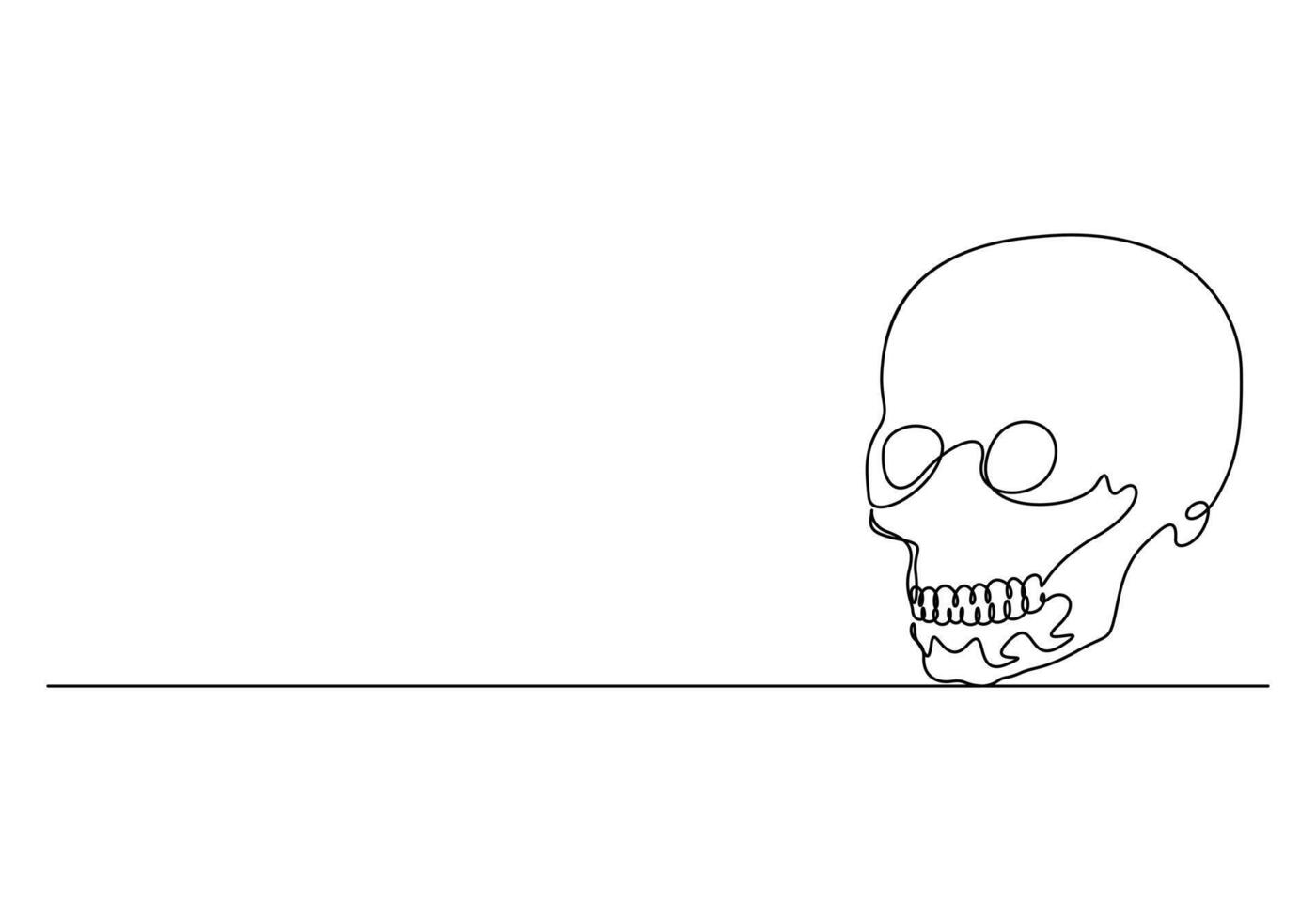 uno continuo linea disegno di umano cranio premio illustrazione vettore