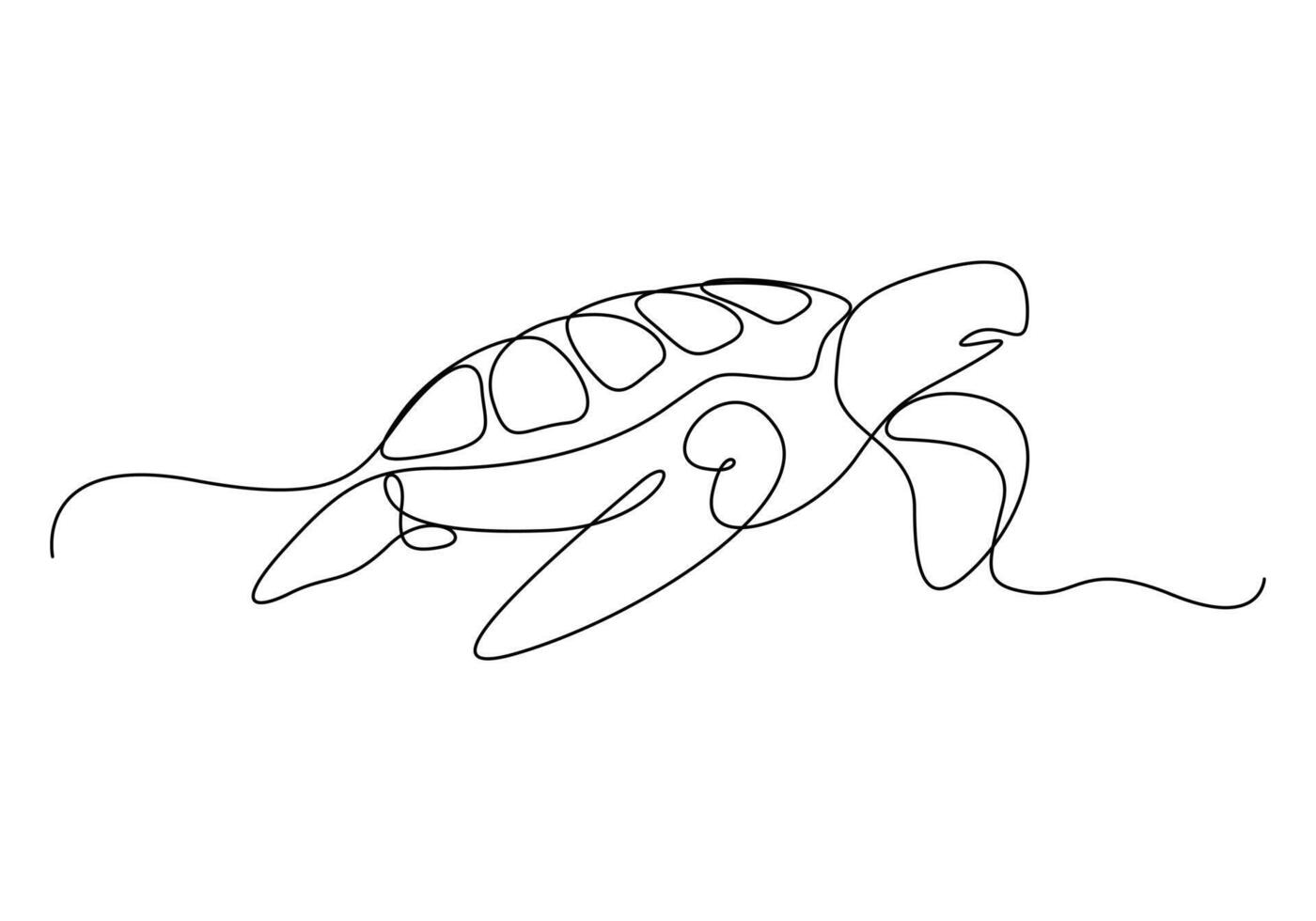 tartaruga nel uno continuo linea disegno digitale illustrazione vettore