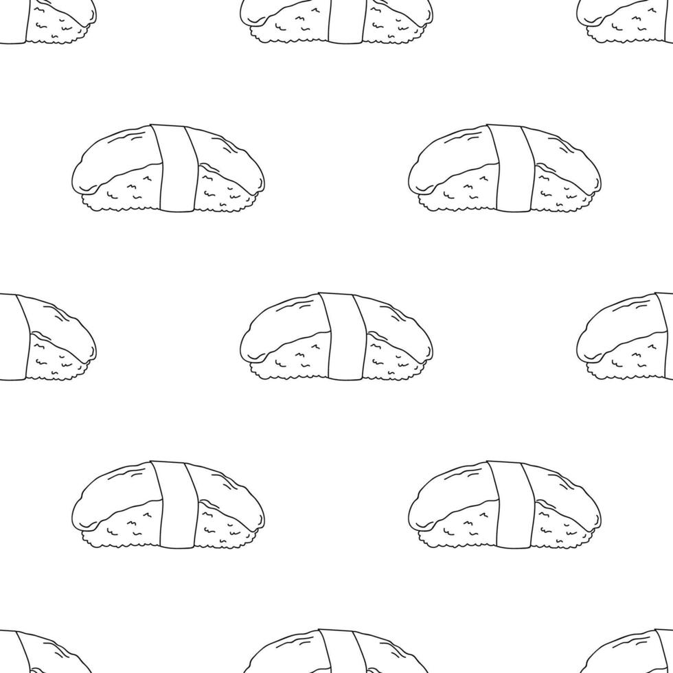 senza soluzione di continuità modello con Sushi per decorativo Stampa, involucro carta, menù, sfondo e tessuto vettore