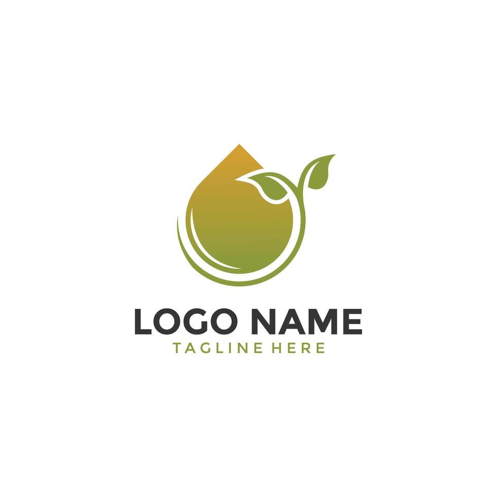 foglia olio logo design modello vettore