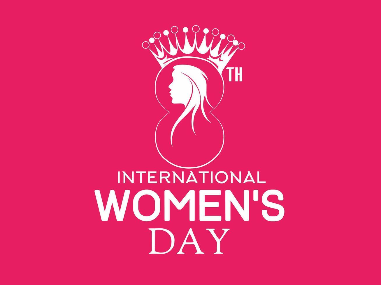 celebrazione di internazionale Da donna giorno marzo 8, illustrazione design di femmina viso nel figura otto, isolato su rosa sfondo vettore