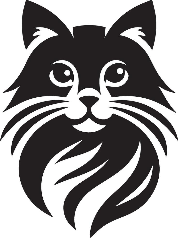 gatto viso carino premio logo design illustratore vettore