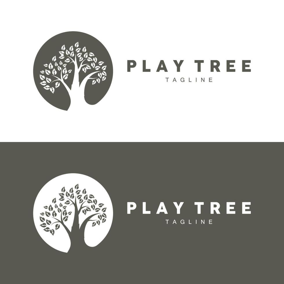 verde natura formazione scolastica bambini terreno di gioco albero logo illustrazione e giocare albero design vettore