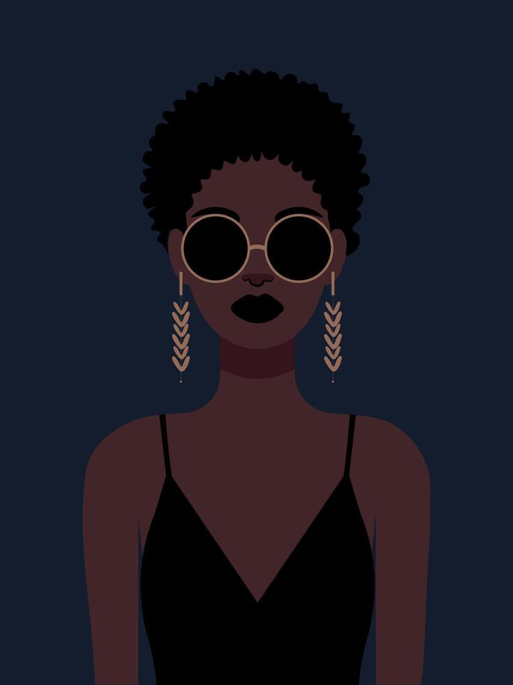 africano americano moda donna di moda arte colore Immagine vettore