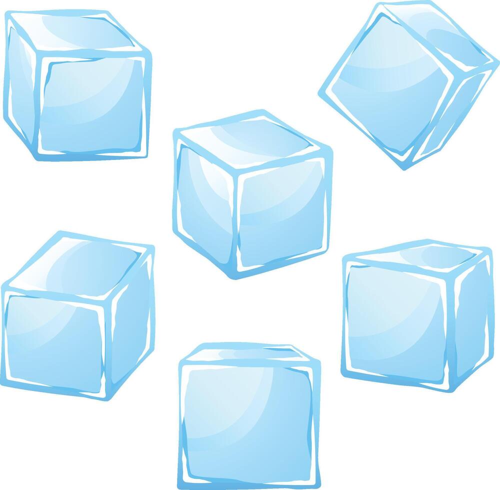 ghiaccio cubi isolato su bianca sfondo vettore