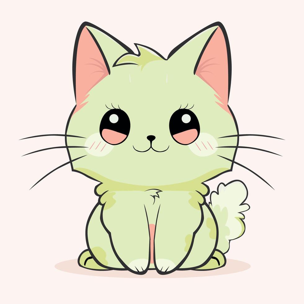 anime cartone animato personaggio arancia colore carino gatto nel molla, disegno, contento carino, arte, animale, gattino, animale domestico, grafico, gatto vettore