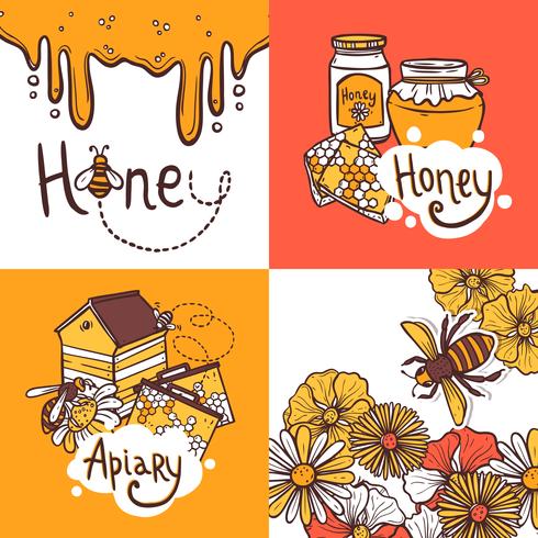concetto di design del miele vettore