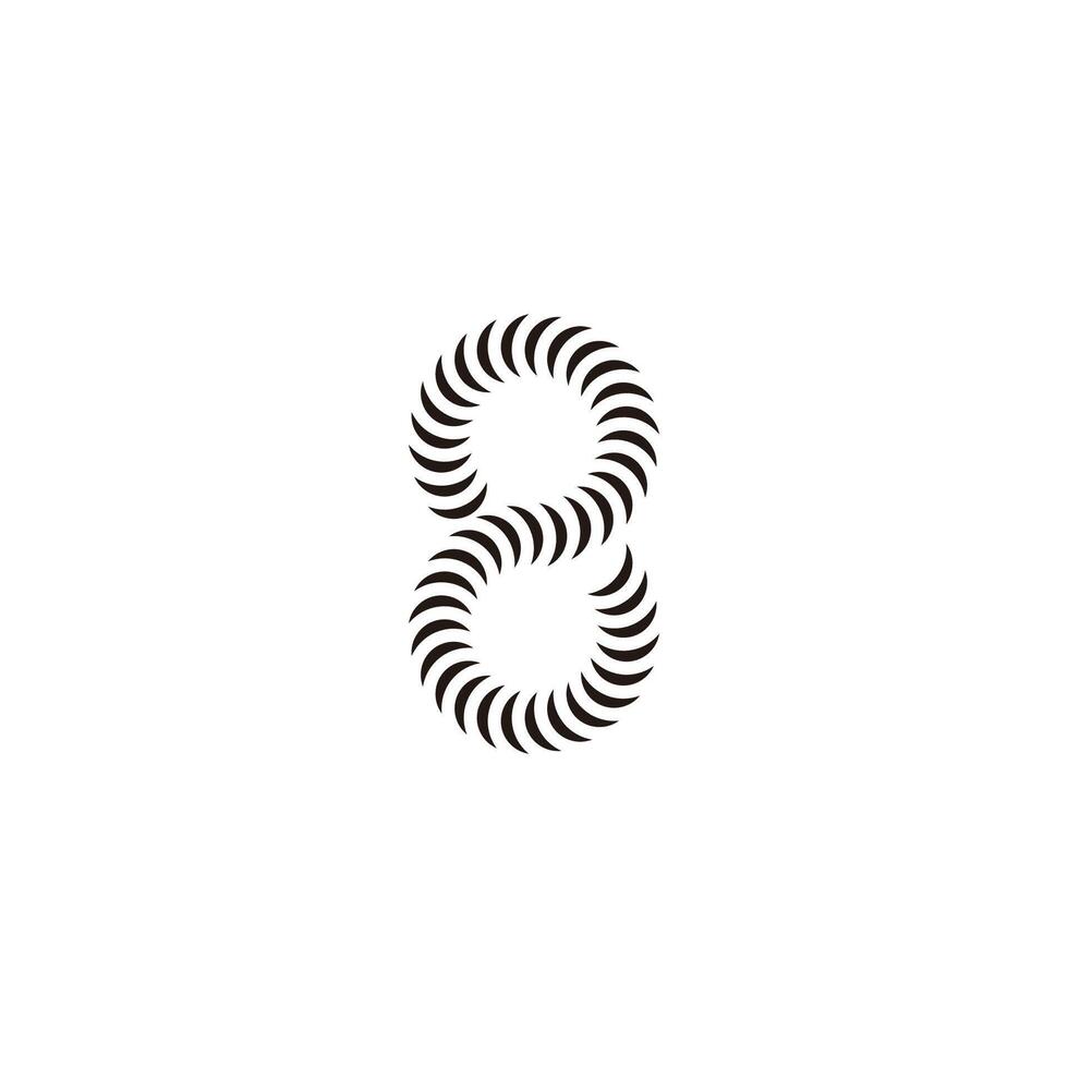 numero 8 tubo geometrico simbolo semplice logo vettore