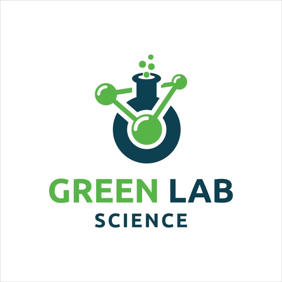 verde laboratorio scienza logo design modello vettore