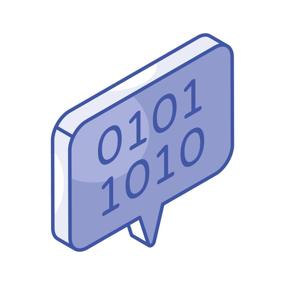 binario messaggi icona disegno, adatto per mobile applicazioni vettore