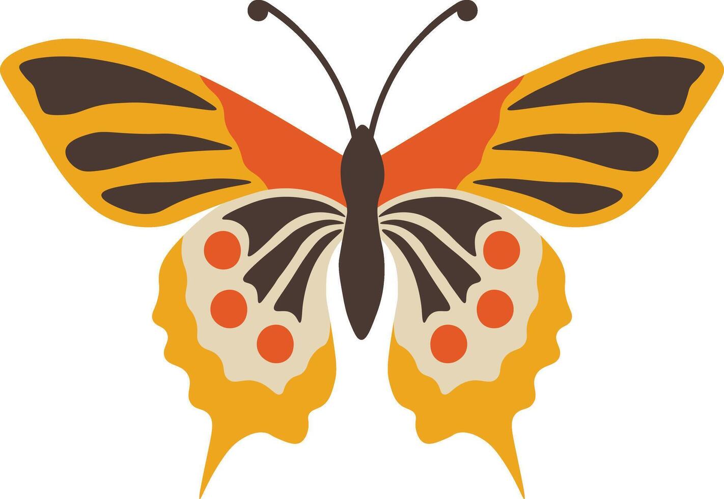adorabile farfalla illustrazione con astratto modello disegno, bellissimo farfalla icona. vettore