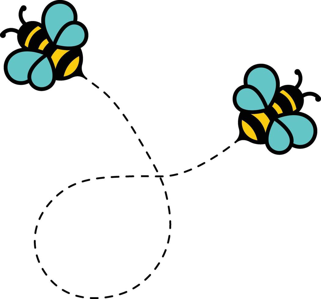 ape volante sentiero nel cartone animato stile. isolato illustrazione. vettore