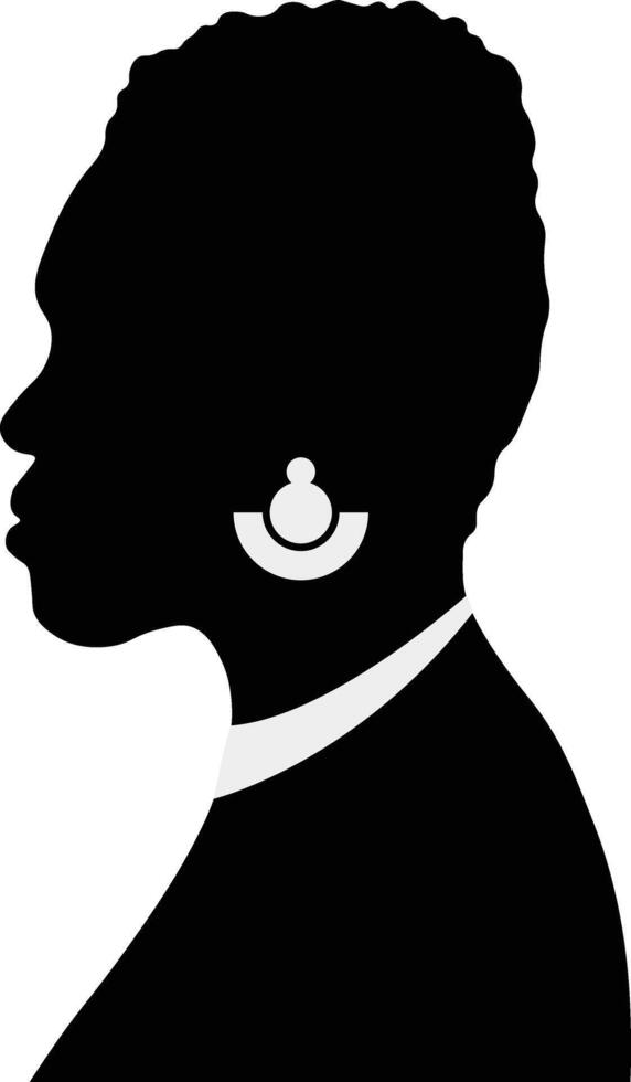 donne nero storia mese silhouette. isolato su bianca sfondo vettore
