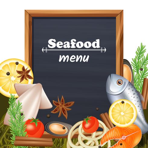 Modello di menu di pesce vettore