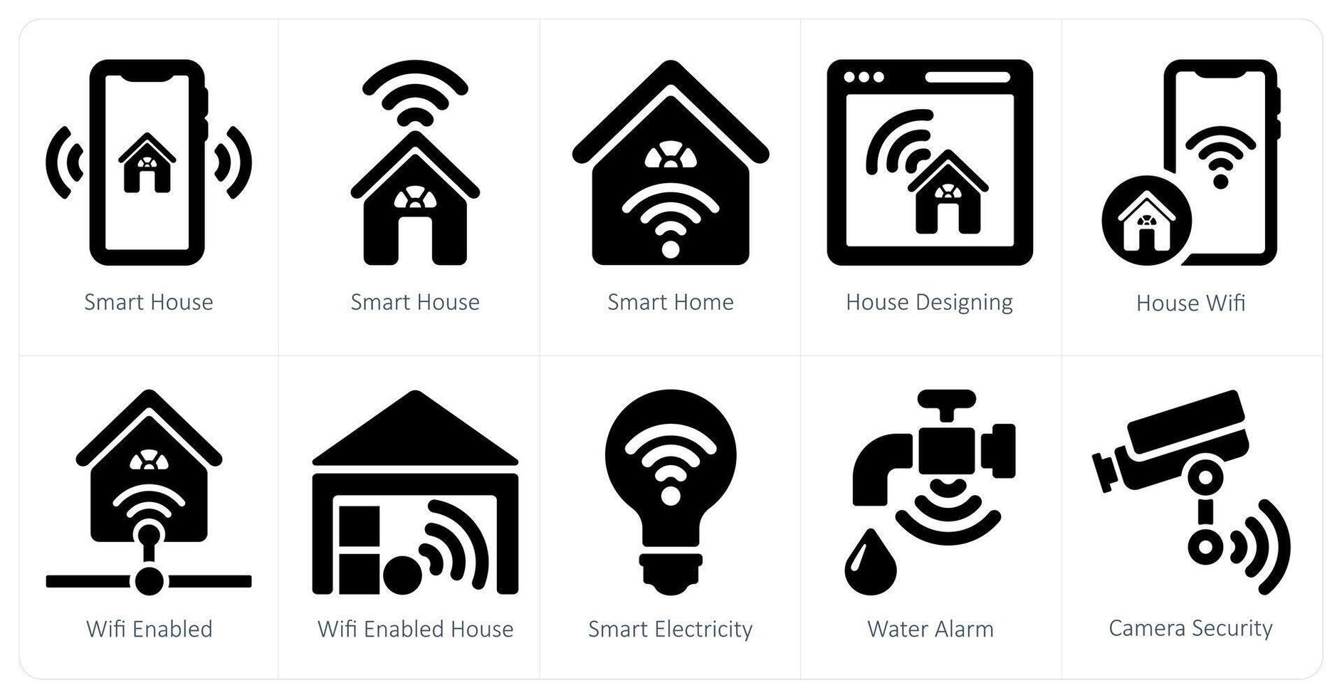 un' impostato di 10 inteligente casa icone come inteligente casa, inteligente Casa, Casa progettazione vettore