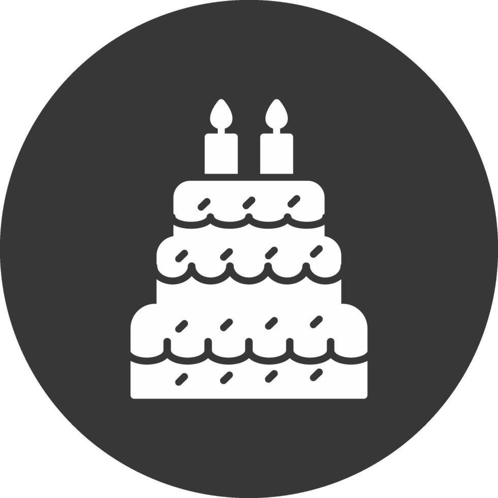 icona del glifo della torta invertita vettore